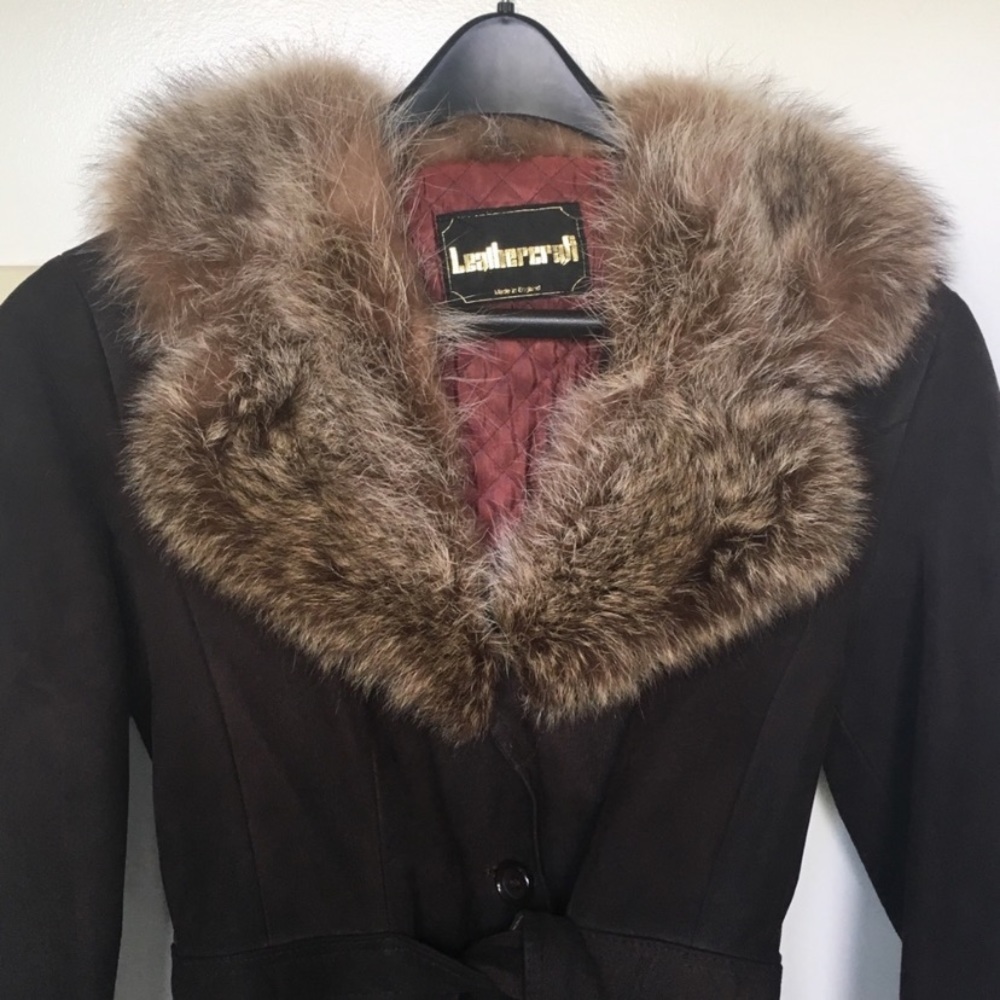 SOLD Vintage Fur and Leather Coat